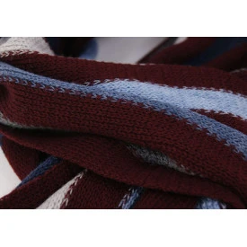 Tricot Shawl Wol | Jeans Bordo Gestreept