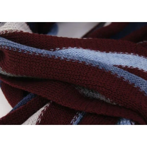 Tricot Shawl Wol | Jeans Bordo Gestreept