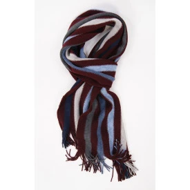 Tricot Shawl Wol | Jeans Bordo Gestreept