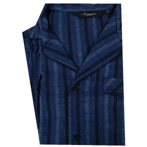 Ambassador Pyjama Flanel | Marine Gestreept