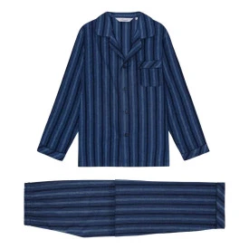 Ambassador Pyjama Flanel | Marine Gestreept