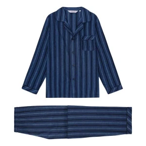 Ambassador Pyjama Flanel | Marine Gestreept