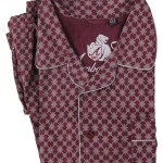 Ambassador Katoen Pyjama | Bordo Zilver Print | www.pietkoopmans.nl