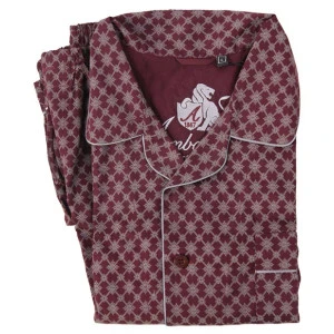 Ambassador Katoen Pyjama | Bordo Zilver Print