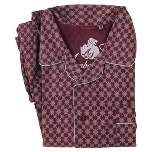 Ambassador Katoen Pyjama | Bordo Zilver Print | www.pietkoopmans.nl