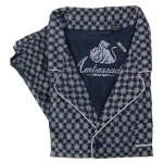 Ambassador Katoen Pyjama | Navy Zilver Print | www.pietkoopmans.nl