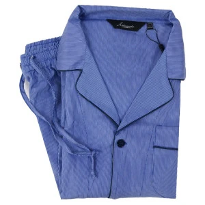 Ambassador Katoen Pyjama | Blauw Gestreept