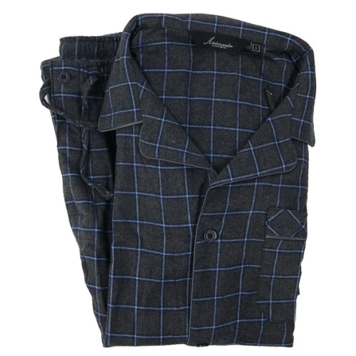 Ambassador Flanel Pyjama | Grijs Geruit | www.pietkoopmans.nl