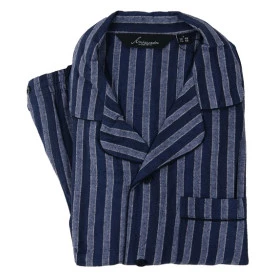 Ambassador Flanel Pyjama | Blauw Gestreept