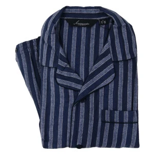 Ambassador Flanel Pyjama | Blauw Gestreept