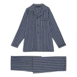 Ambassador Flanel Pyjama | Blauw Gestreept | www.pietkoopmans.nl