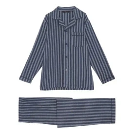 Ambassador Flanel Pyjama | Blauw Gestreept