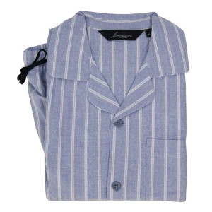 Ambassador Flanel Pyjama | Lichtblauw Gestreept