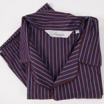 Ambassador Katoen Pyjama | Aubergine Blauw Streep | www.pietkoopmans.nl