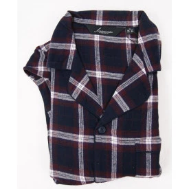 Ambassador Pyjama Flanel | Bordeaux Marine Geruit