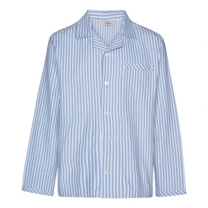 Ambassador Flanel Pyjama | Wit Lichtblauw Gestreept