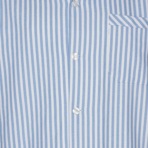 Ambassador Flanel Pyjama | Wit Lichtblauw Gestreept | www.pietkoopmans.nl