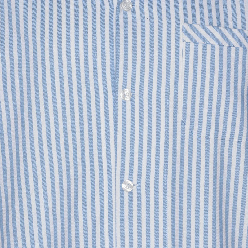 Ambassador Flanel Pyjama | Wit Lichtblauw Gestreept | www.pietkoopmans.nl