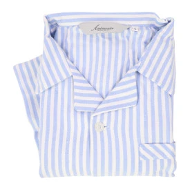 Ambassador Flanel Pyjama | Wit Lichtblauw Gestreept