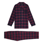 Ambassador Flanel Pyjama | Bordeaux Marine Geruit | www.pietkoopmans.nl
