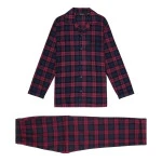 Ambassador Flanel Pyjama | Bordeaux Marine Geruit | www.pietkoopmans.nl