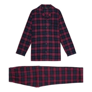 Ambassador Flanel Pyjama | Bordeaux Marine Geruit