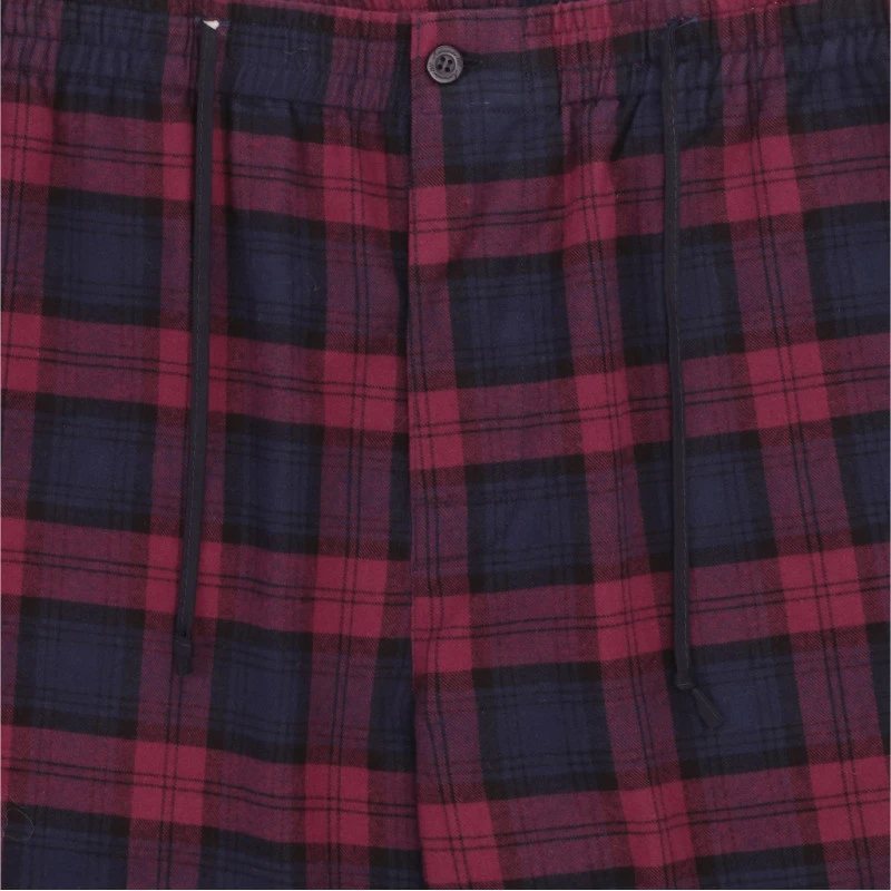 Ambassador Flanel Pyjama | Bordeaux Marine Geruit | www.pietkoopmans.nl