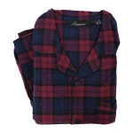 Ambassador Flanel Pyjama | Bordeaux Marine Geruit | www.pietkoopmans.nl
