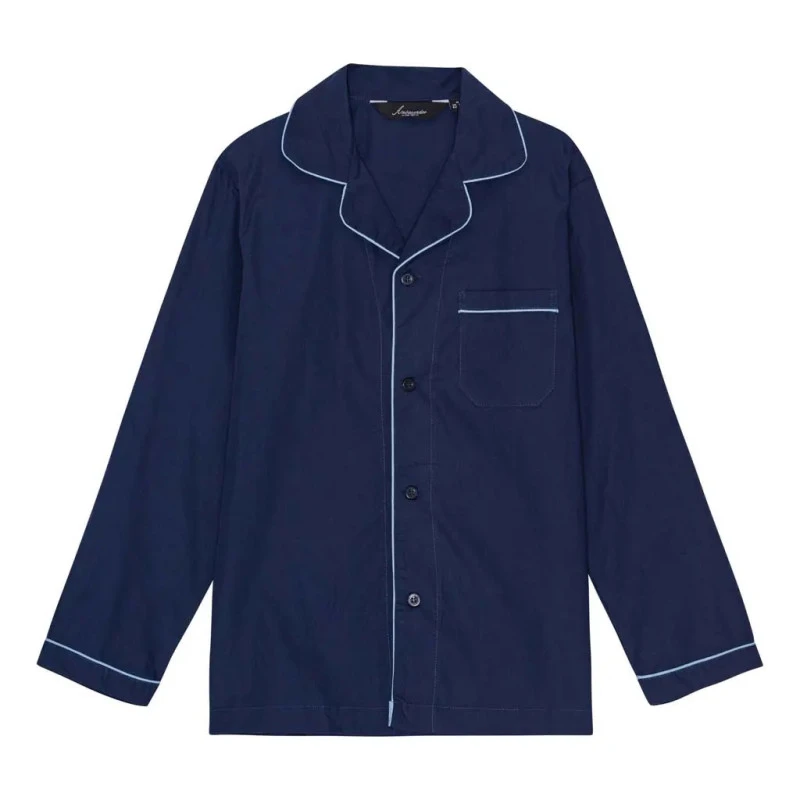 Ambassador Poplin Pyjama | Donkerblauw | www.pietkoopmans.nl