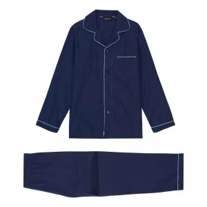 Ambassador Poplin Pyjama | Donkerblauw