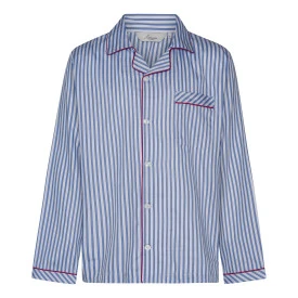 Ambassador Poplin Pyjama | Lichtblauw Gestreept