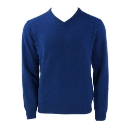 Baileys Lamswol Trui V Hals | Kobalt Blauw