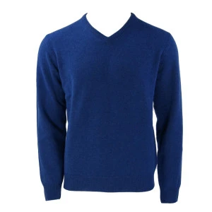 Baileys Lamswol Trui V Hals | Kobalt Blauw