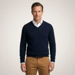Baileys Scottish Trui V-Hals | Marine | www.pietkoopmans.nl