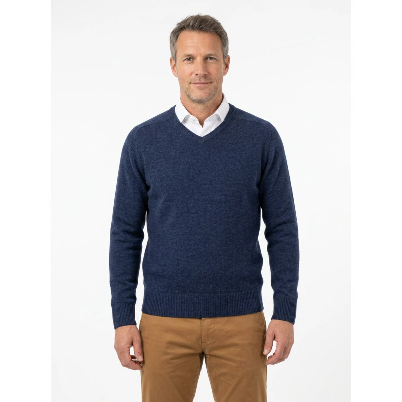 Baileys Scottish Trui V-Hals | Denim Blauw | www.pietkoopmans.nl