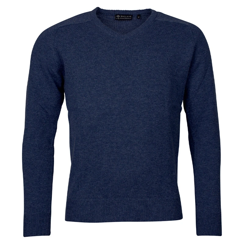Baileys Scottish Trui V-Hals | Denim Blauw | www.pietkoopmans.nl