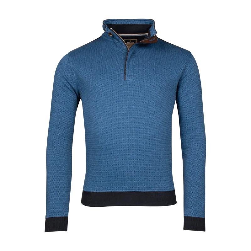 Baileys Trui Met Rits en Knoop | Blauw | www.pietkoopmans.nl