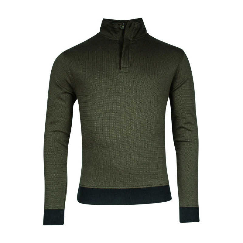 Baileys Trui Met Rits en Knoop | Olijf Print | www.pietkoopmans.nl