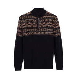 Baileys Half Zip Trui Lamswol | Navy