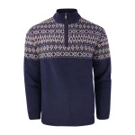 Baileys Noors Half Zip Trui | Beige Print | www.pietkoopmans.nl