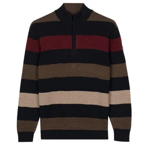 Baileys Gebreide Zip Trui | Bruin Gestreept