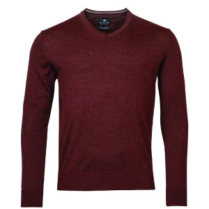 Baileys Trui Merino Wol V hals | Bordeaux