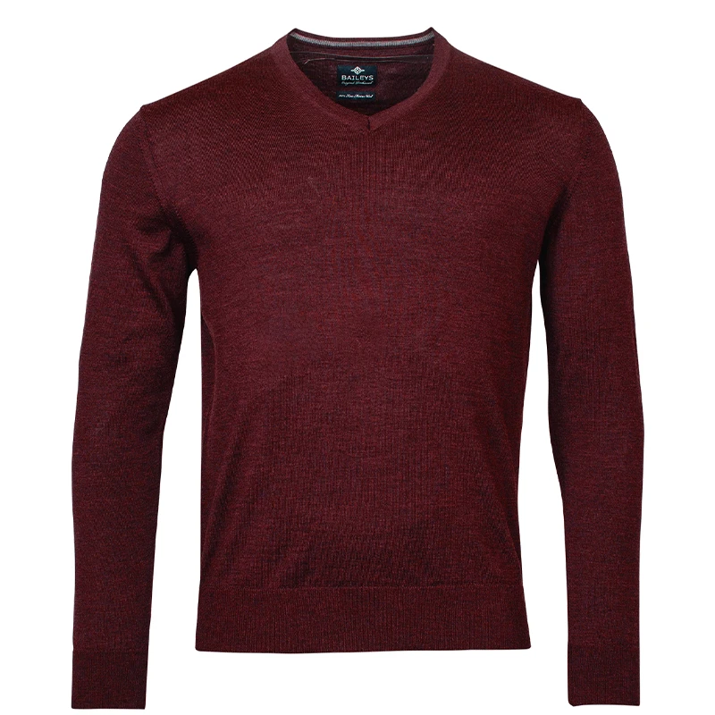 Baileys Trui Merino Wol V hals | Bordeaux | Bordeaux | www.pietkoopmans.nl