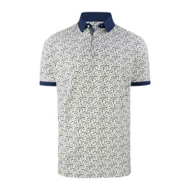 Baileys Polo Korte Mouw | Taupe Marine Print