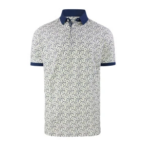 Baileys Polo Korte Mouw | Taupe Marine Print