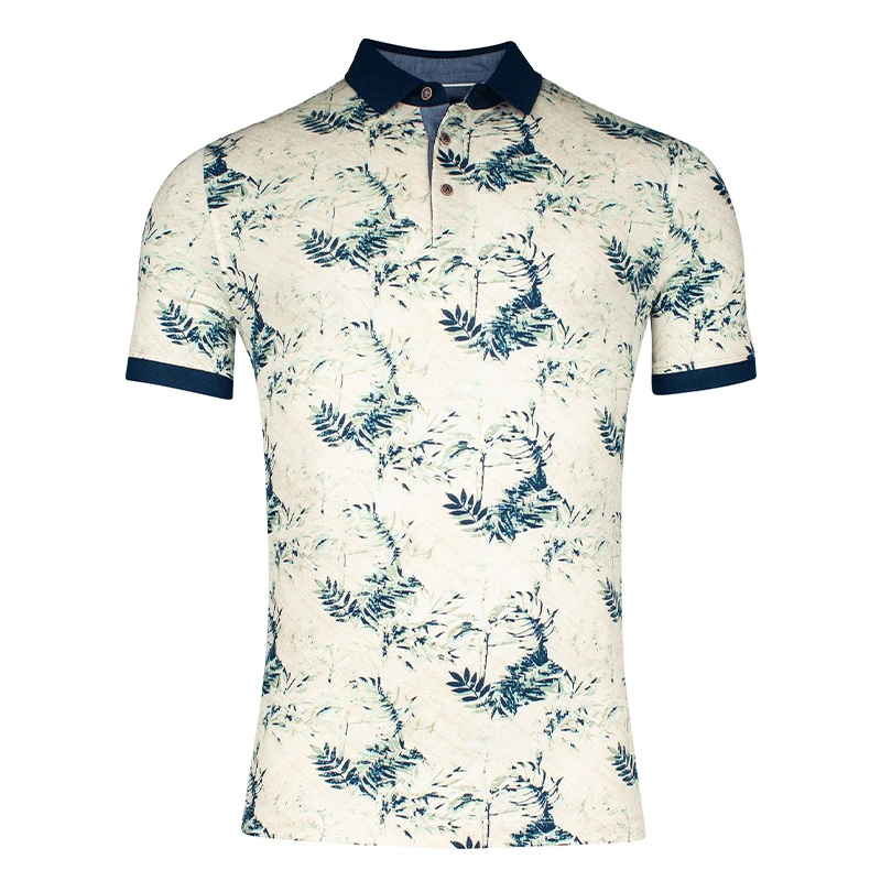 Baileys Polo Korte Mouw | Marine Mint Print | www.pietkoopmans.nl