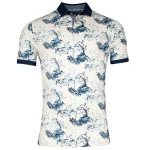 Baileys Polo Korte Mouw | Marine Blauw Print | www.pietkoopmans.nl