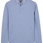 Baileys Polo Lange Mouw | Blauw Melange | www.pietkoopmans.nl