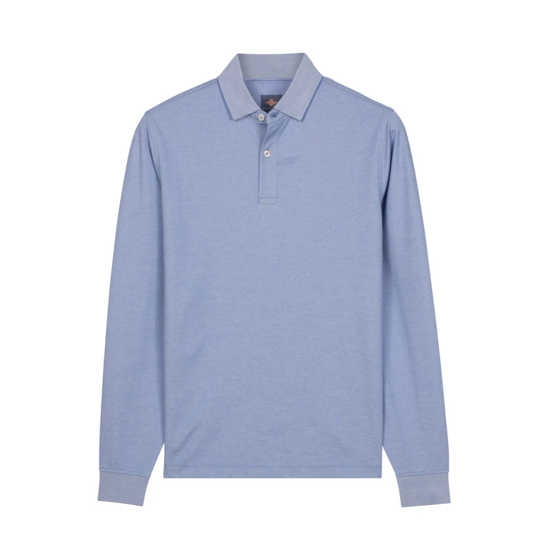 Baileys Polo Lange Mouw | Blauw Melange | www.pietkoopmans.nl