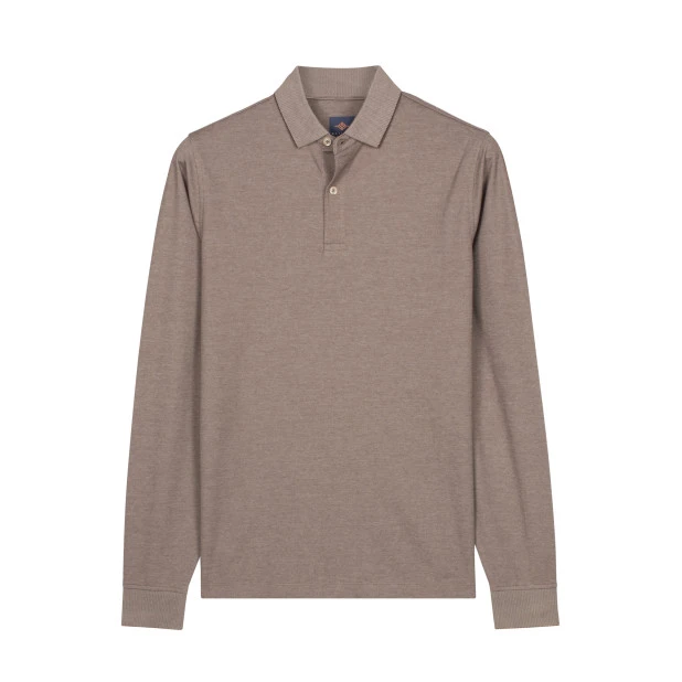 Baileys Polo Lange Mouw | Bruin Melange | www.pietkoopmans.nl